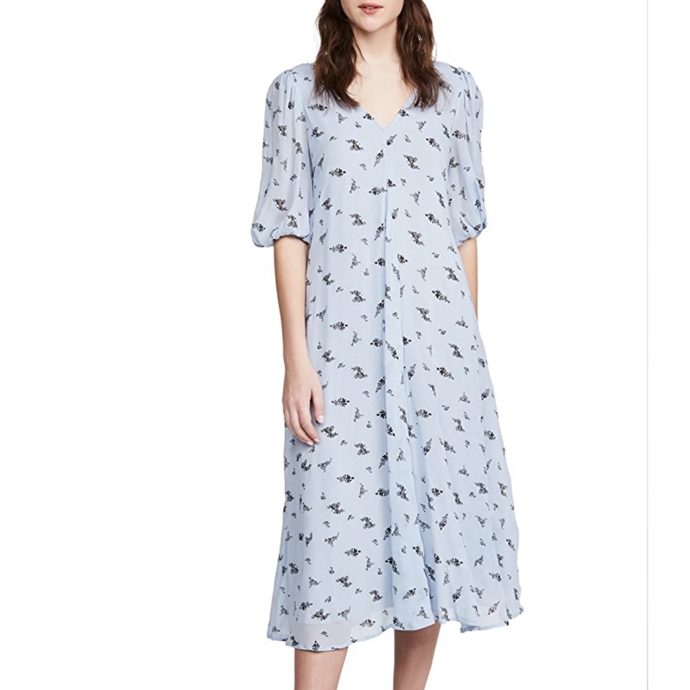 Ganni Printed Georgette Dress 34 XS nwt